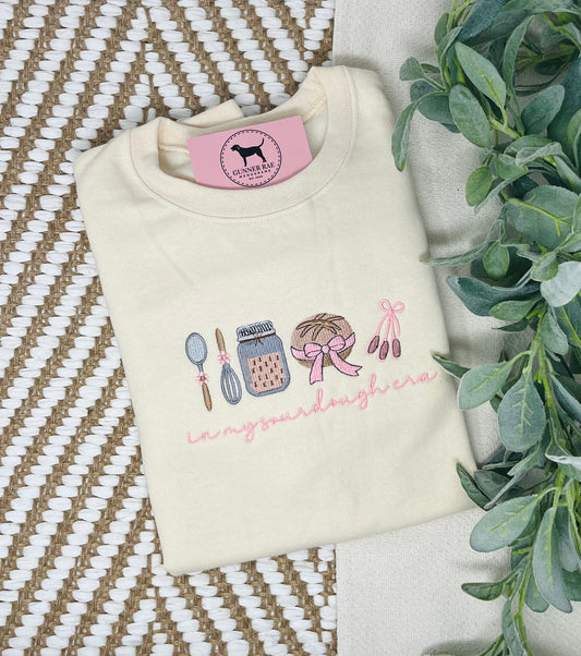 IN MY SOURDOUGH ERA Custom Embroidered T-shirt or Sweatshirt