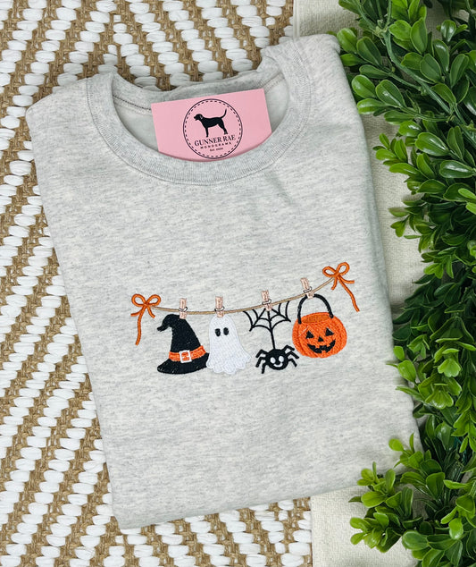HALLOWEEN CLOTHESLINE Embroidered T-shirt or Sweatshirt
