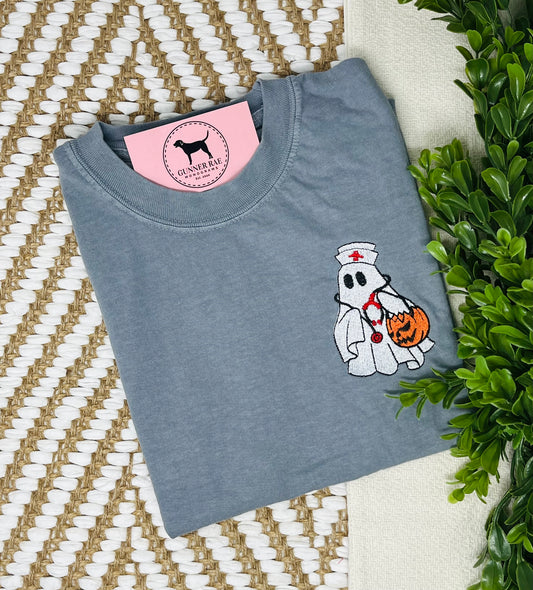NURSE GHOST Embroidered T-shirt or Sweatshirt