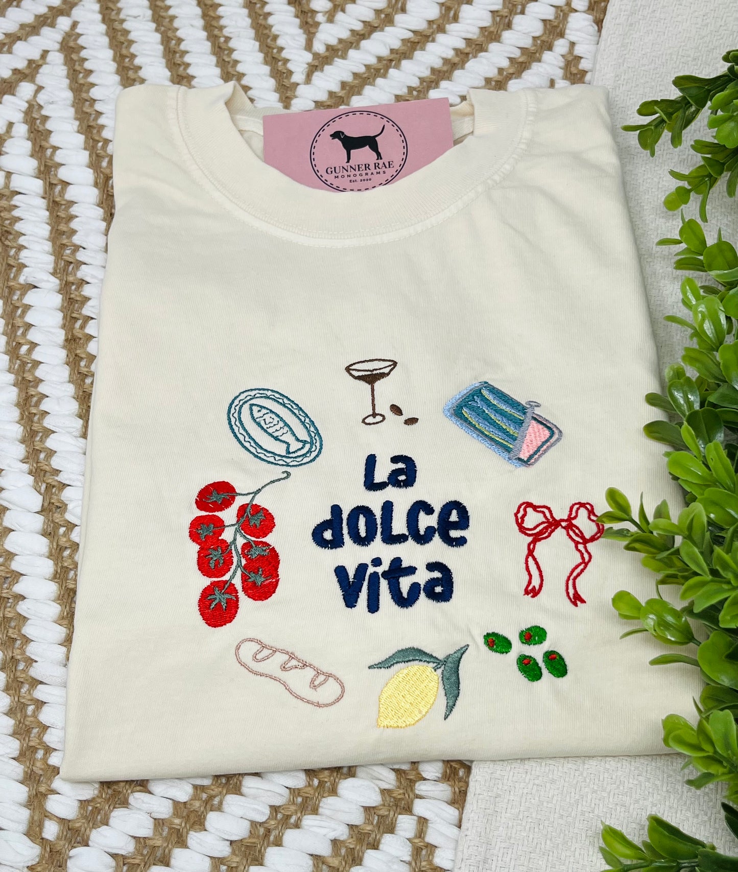 La Dolce Vita Embroidered T-shirt or Sweatshirt