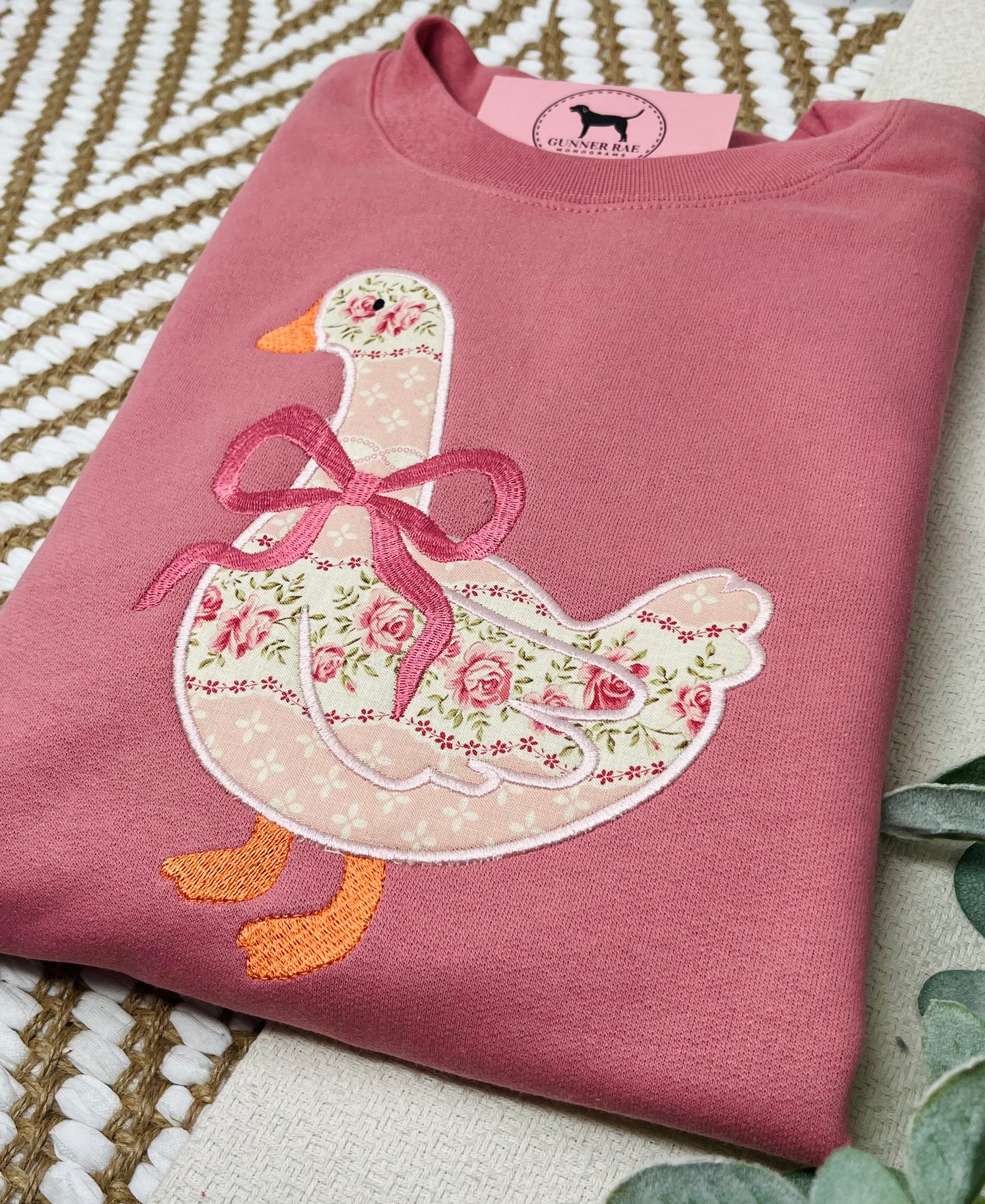 GOOSE APPLIQUE Custom Embroidered T-shirt or Sweatshirt