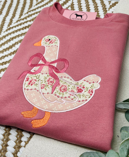 GOOSE APPLIQUE Custom Embroidered T-shirt or Sweatshirt