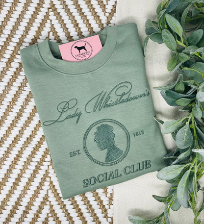 LADY WHISTLEDOWN SOCIAL CLUB Custom Embroidered T-shirt or Sweatshirt