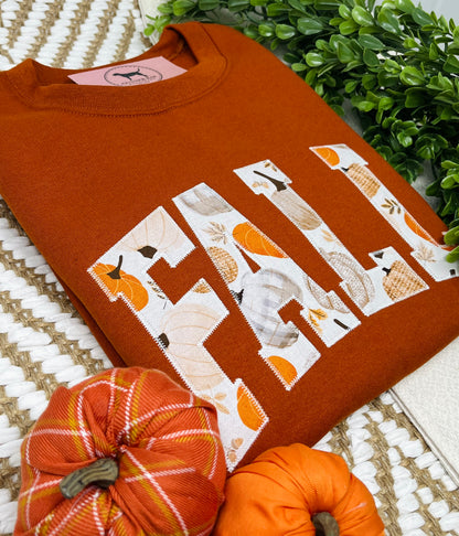 FALL Applique Embroidered T-shirt or Sweatshirt
