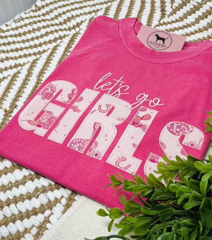 LET'S GO GIRLS Applique Embroidered T-shirt or Sweatshirt