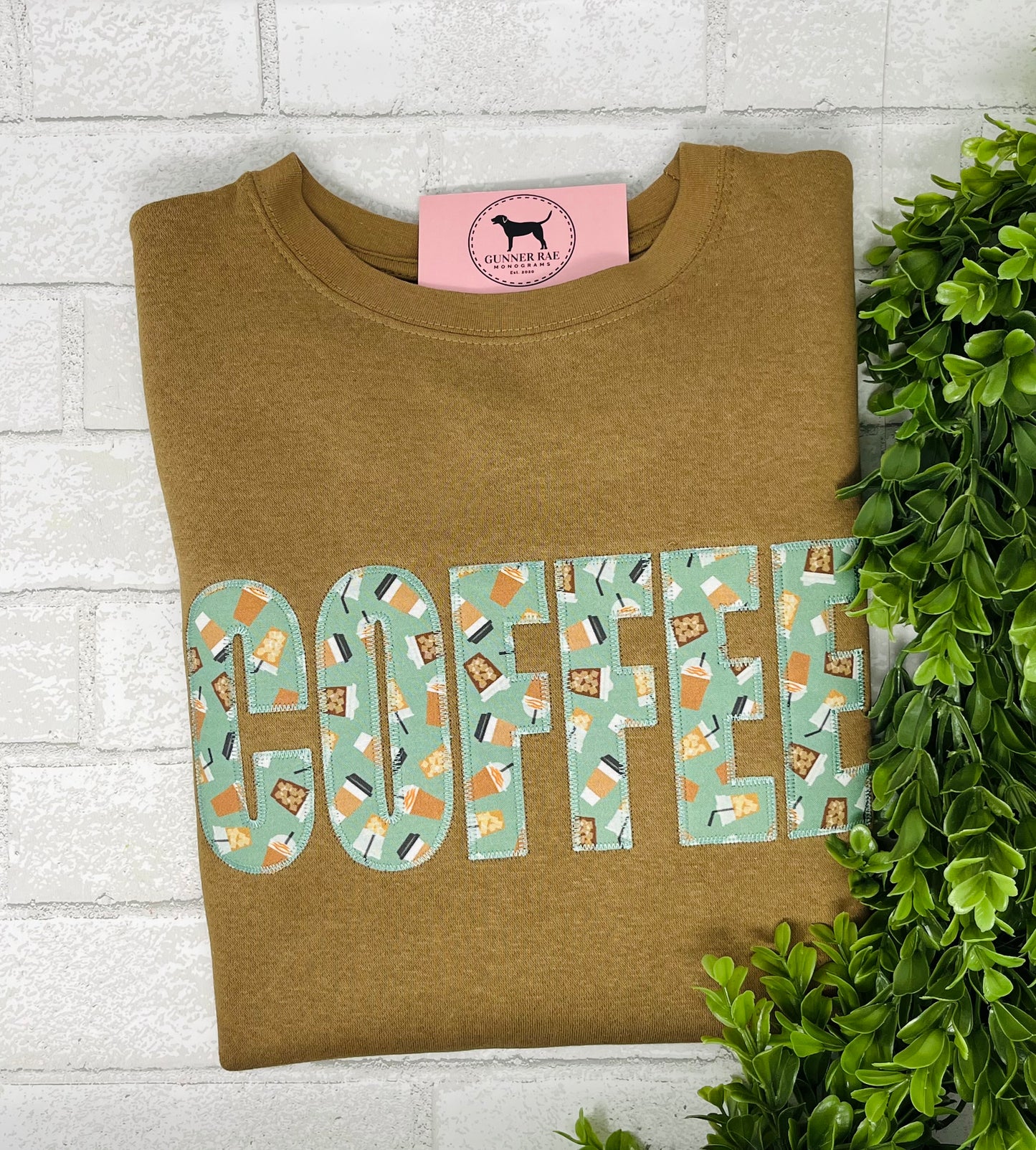 COFFEE Appliqué Embroidered T-shirt or Sweatshirt