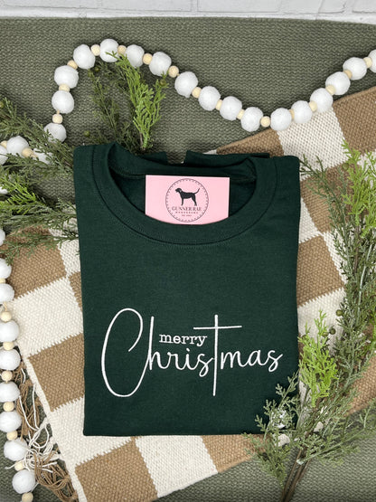 MERRY CHRISTMAS Embroidered T-shirt or Sweatshirt