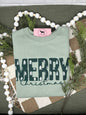 MERRY CHRISTMAS APPLIQUE Embroidered T-shirt or Sweatshirt