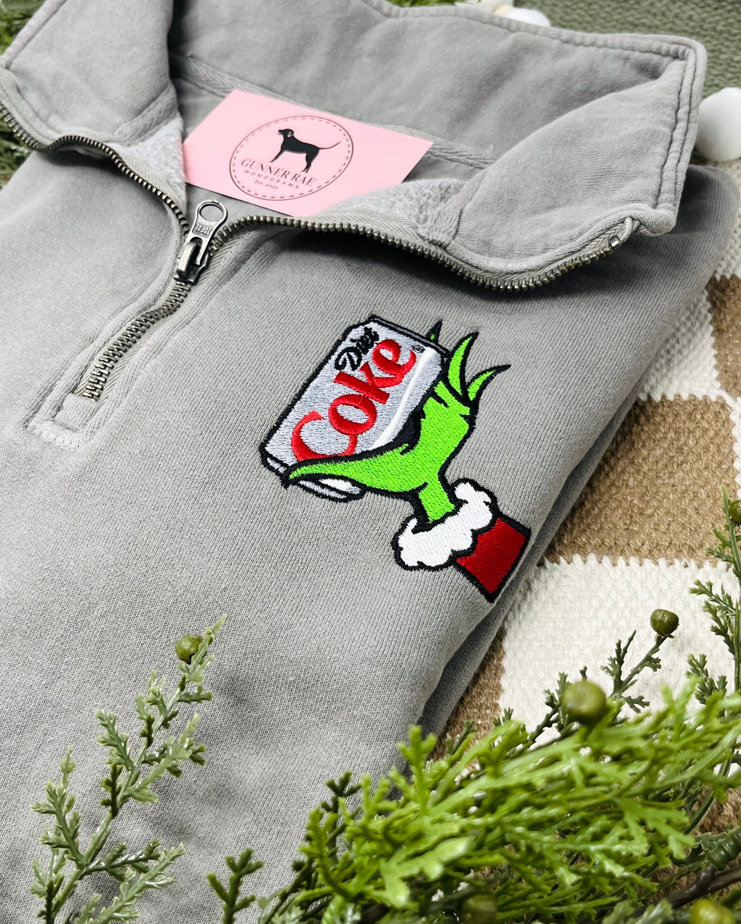GREEN MONSTER DIET SODA 1/4 ZIP Sweatshirt