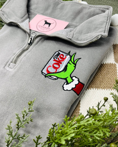 GREEN MONSTER DIET SODA 1/4 ZIP Sweatshirt