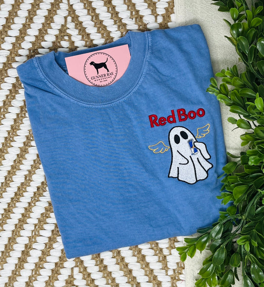 RED BOO GHOST Embroidered T-shirt or Sweatshirt