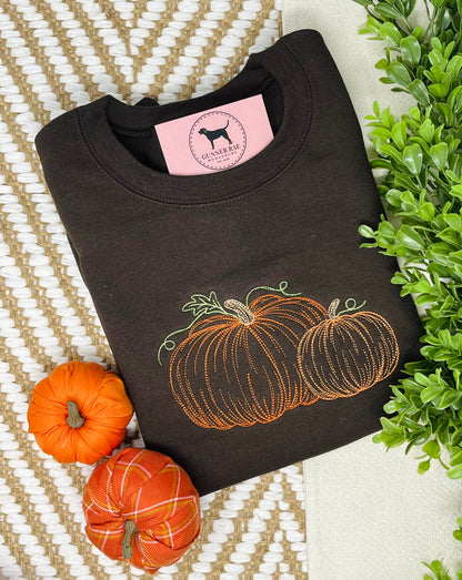 PUMPKIN SKETCH Embroidered T-shirt or Sweatshirt