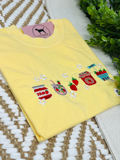 Strawberry Jam Embroidered T-shirt or Sweatshirt