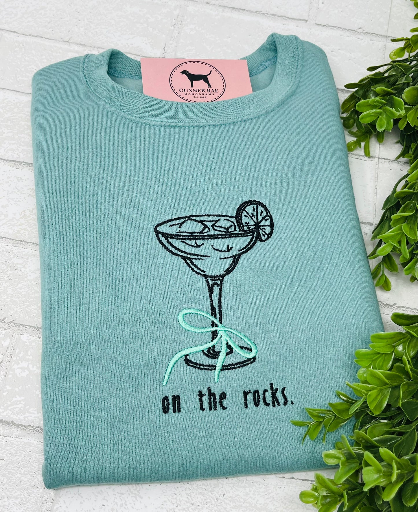 ON THE ROCKS MARGARITA Embroidered T-shirt or Sweatshirt