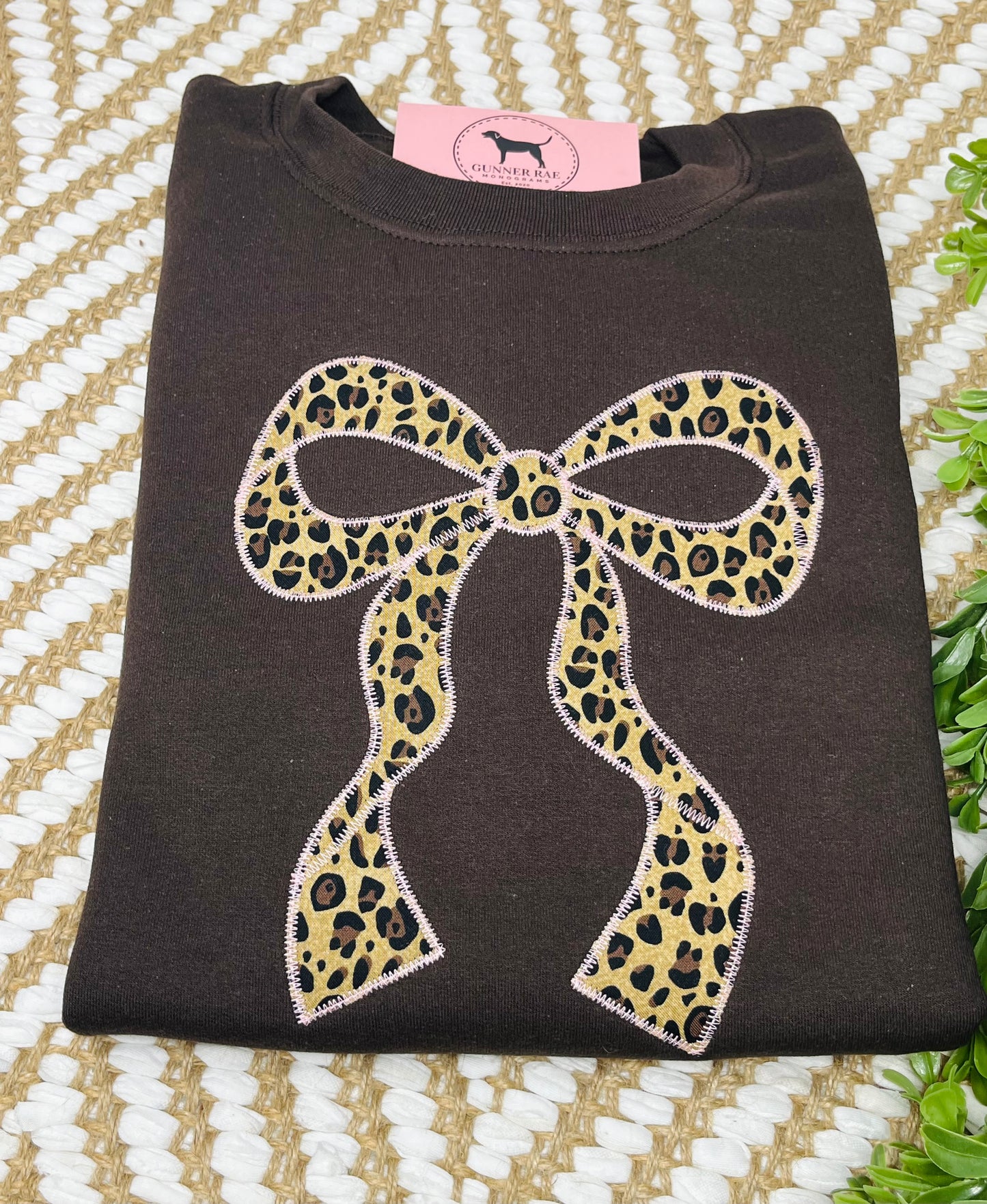 BOW APPLIQUE Custom Embroidered T-shirt or Sweatshirt