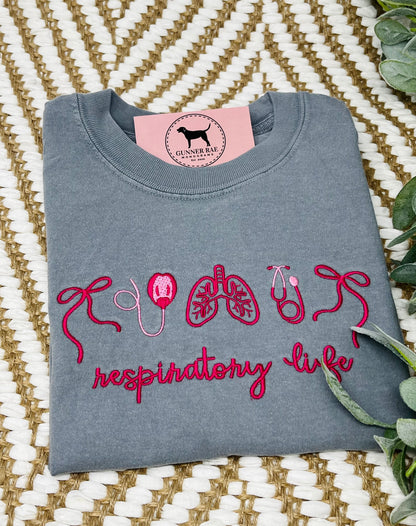 RESPIRATORY LIFE Embroidered T-shirt or Sweatshirt