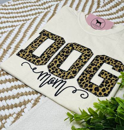 DOG MOM Applique Embroidered T-shirt or Sweatshirt