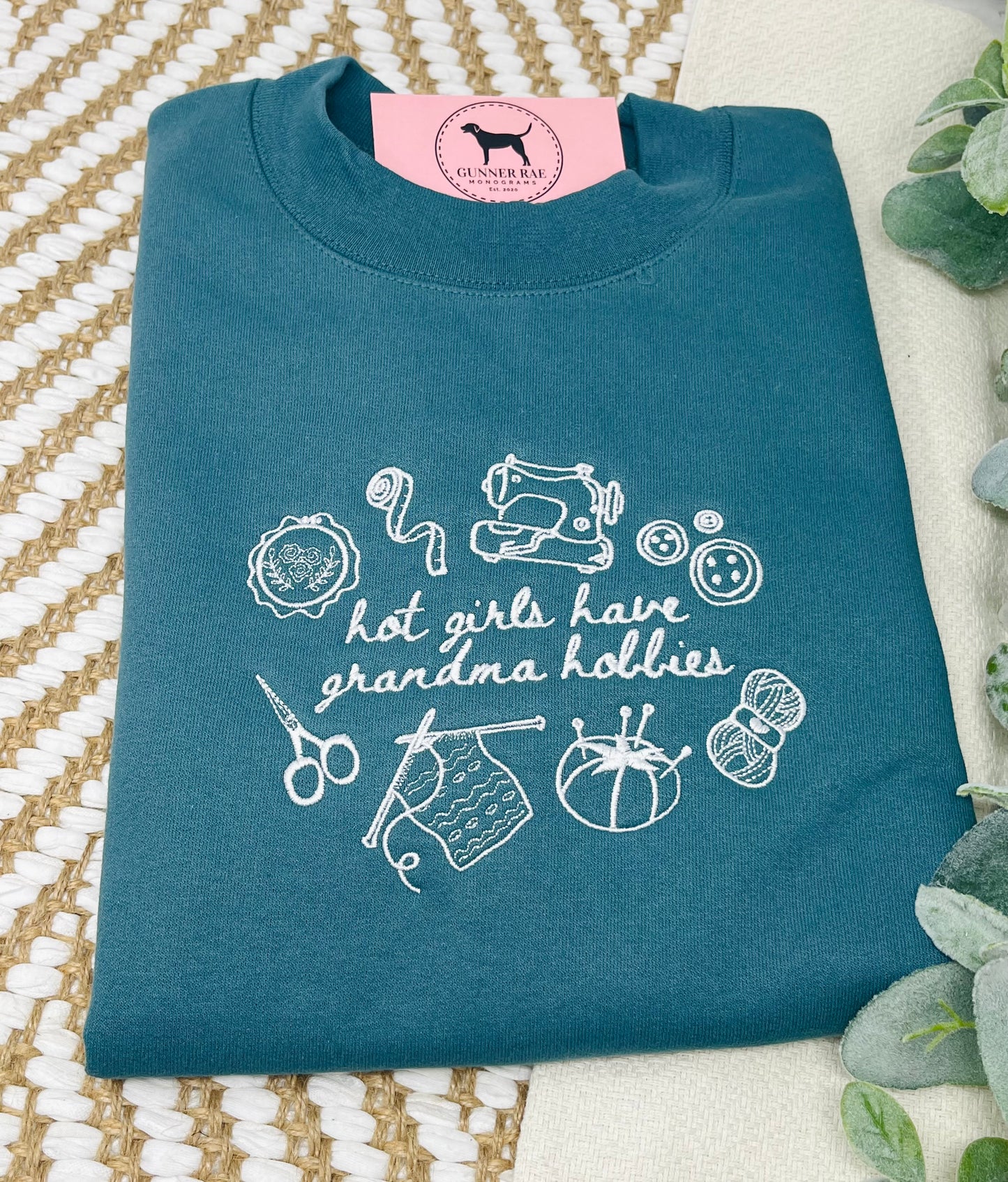HOT GIRLS HAVE GRANDMA HOBBIES Custom Embroidered T-shirt or Sweatshirt