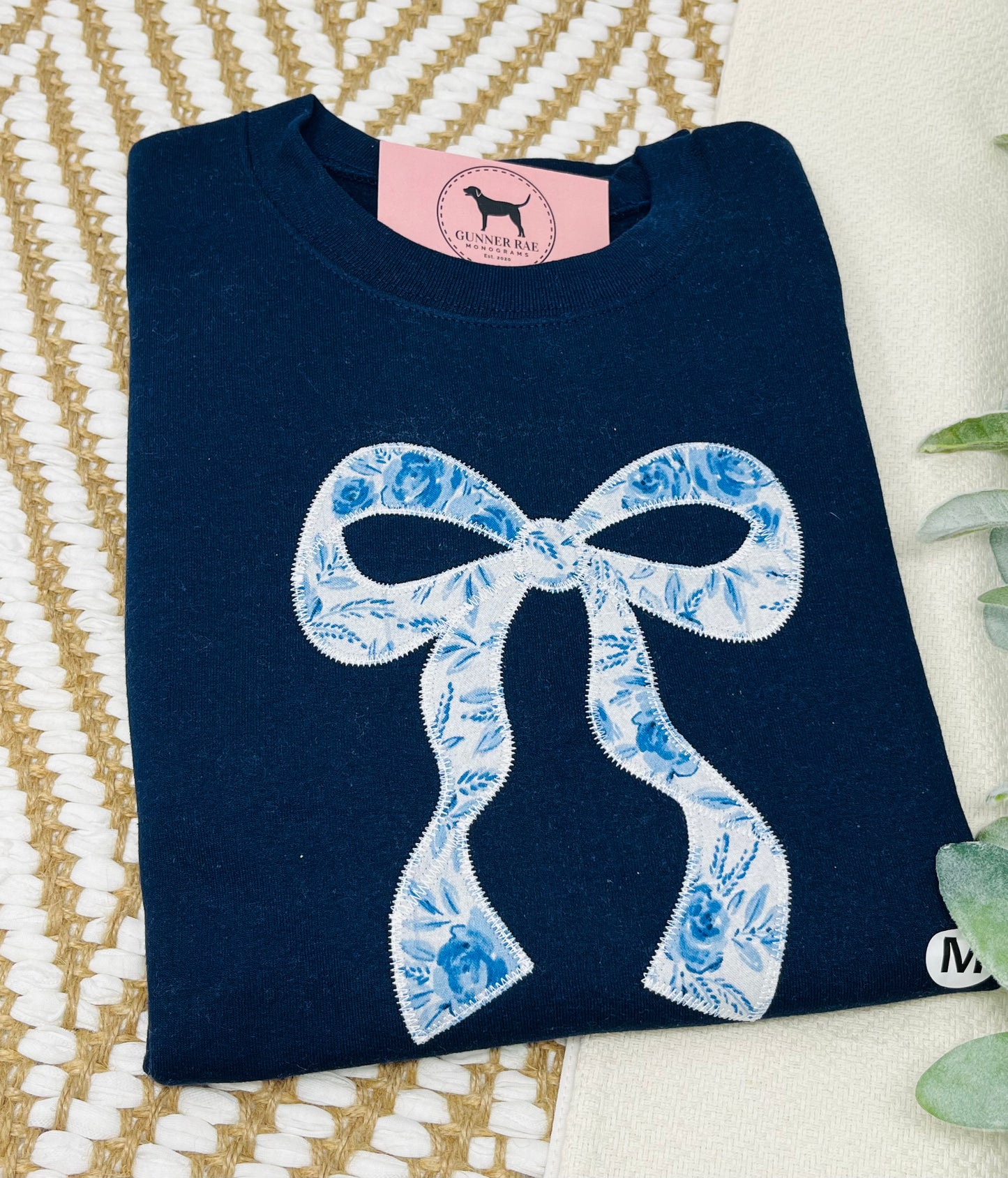 BOW Applique Embroidered T-shirt or Sweatshirt