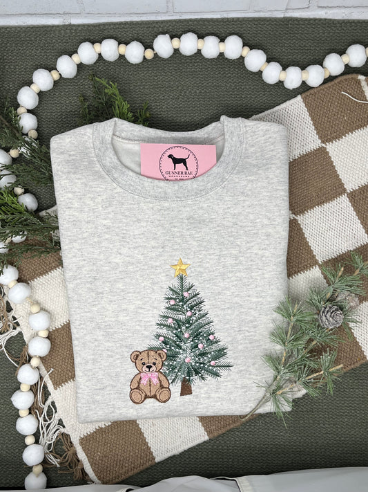 CHRISTMAS TEDDY BEAR Embroidered T-shirt or Sweatshirt