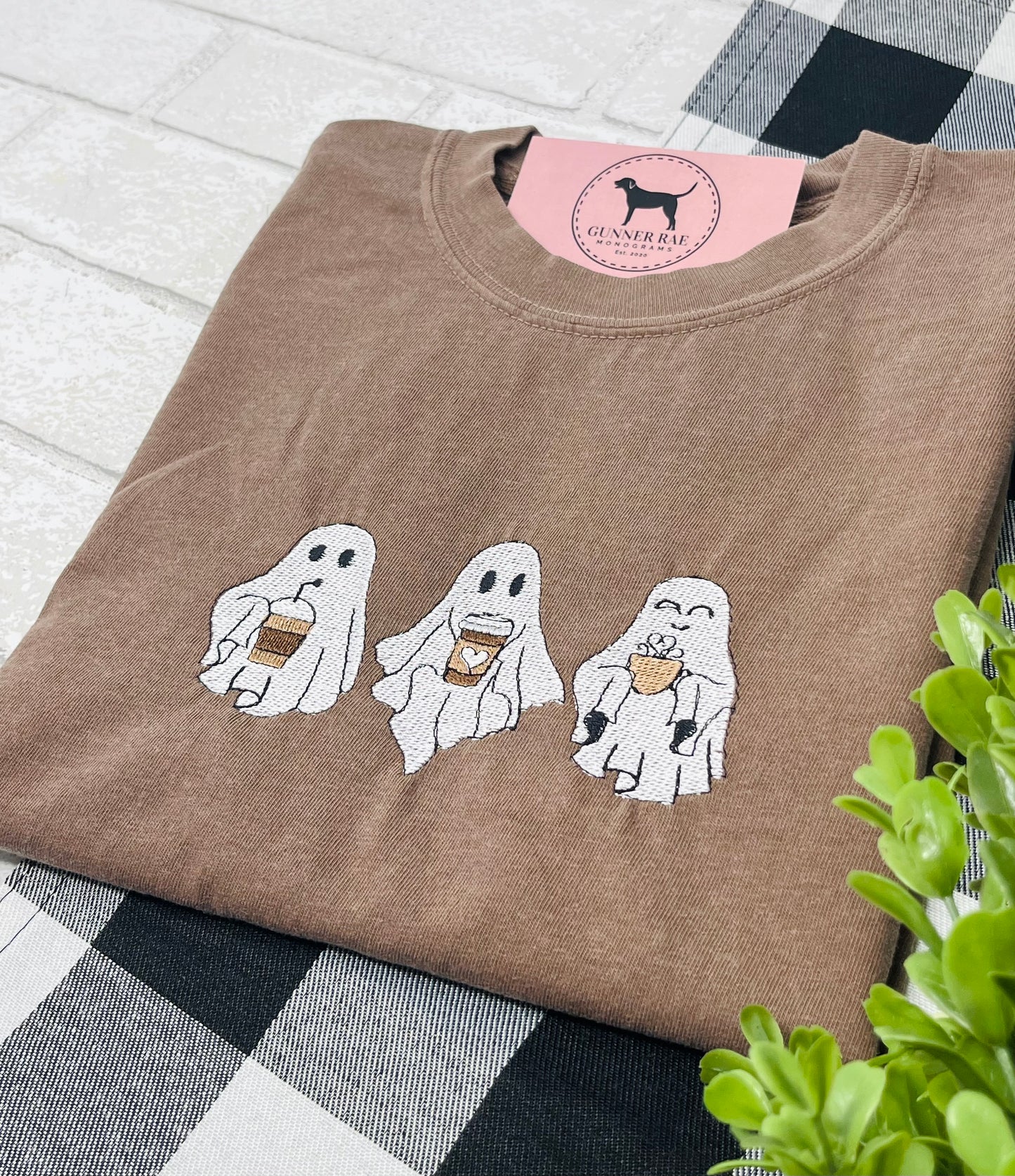 COFFEE GHOST TRIO Embroidered T-shirt or Sweatshirt