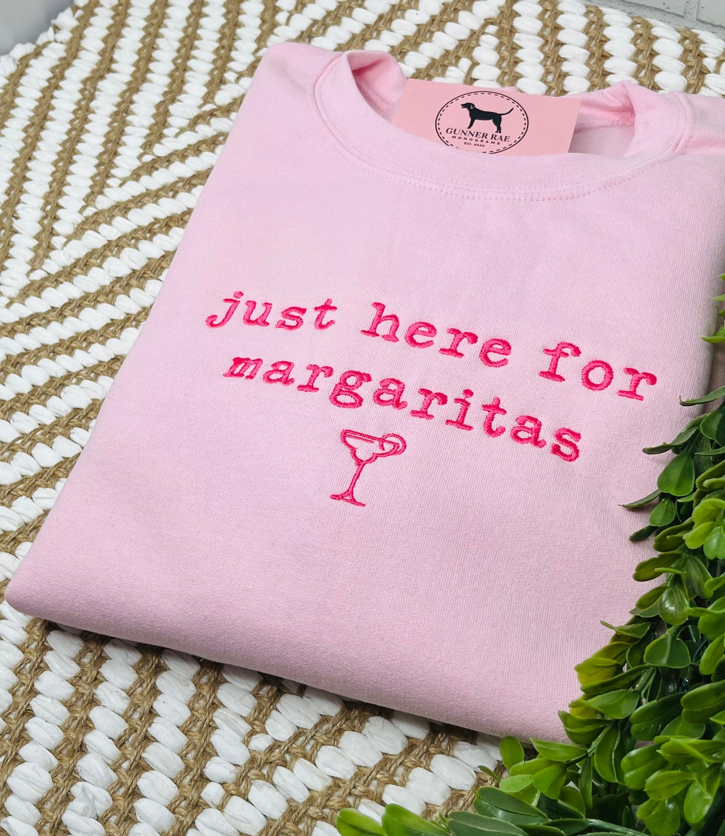 JUST HERE FOR THE MARGARITAS Embroidered T-shirt or Sweatshirt