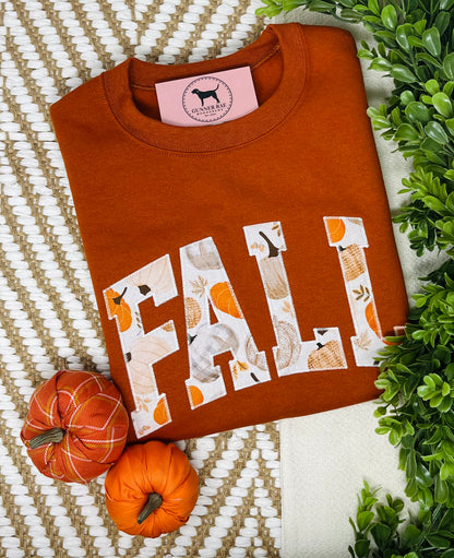 FALL Applique Embroidered T-shirt or Sweatshirt