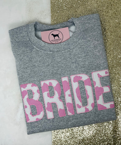 BRIDE Custom Applique Embroidered T-shirt or Sweatshirt