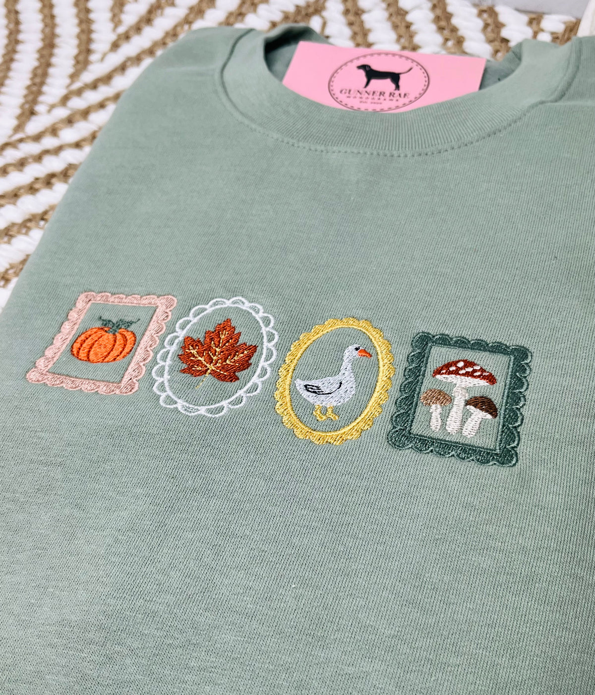 FALL STAMPS Embroidered T-shirt or Sweatshirt