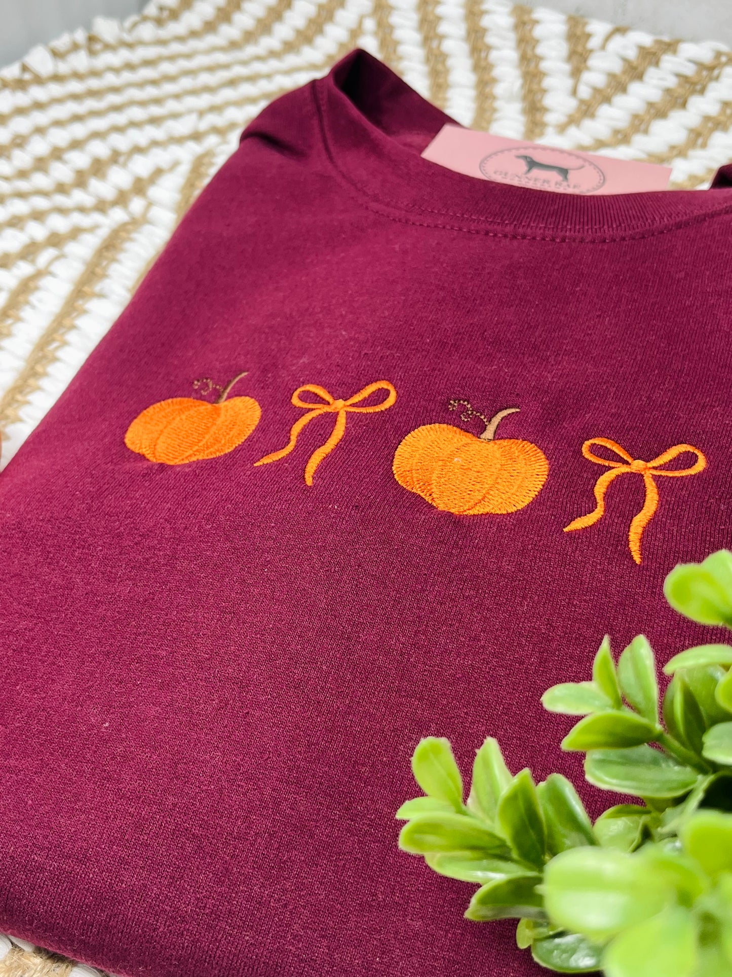 PUMPKIN BOW Embroidered T-shirt or Sweatshirt