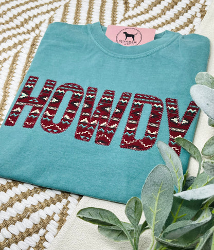 HOWDY Applique Embroidered T-shirt or Sweatshirt