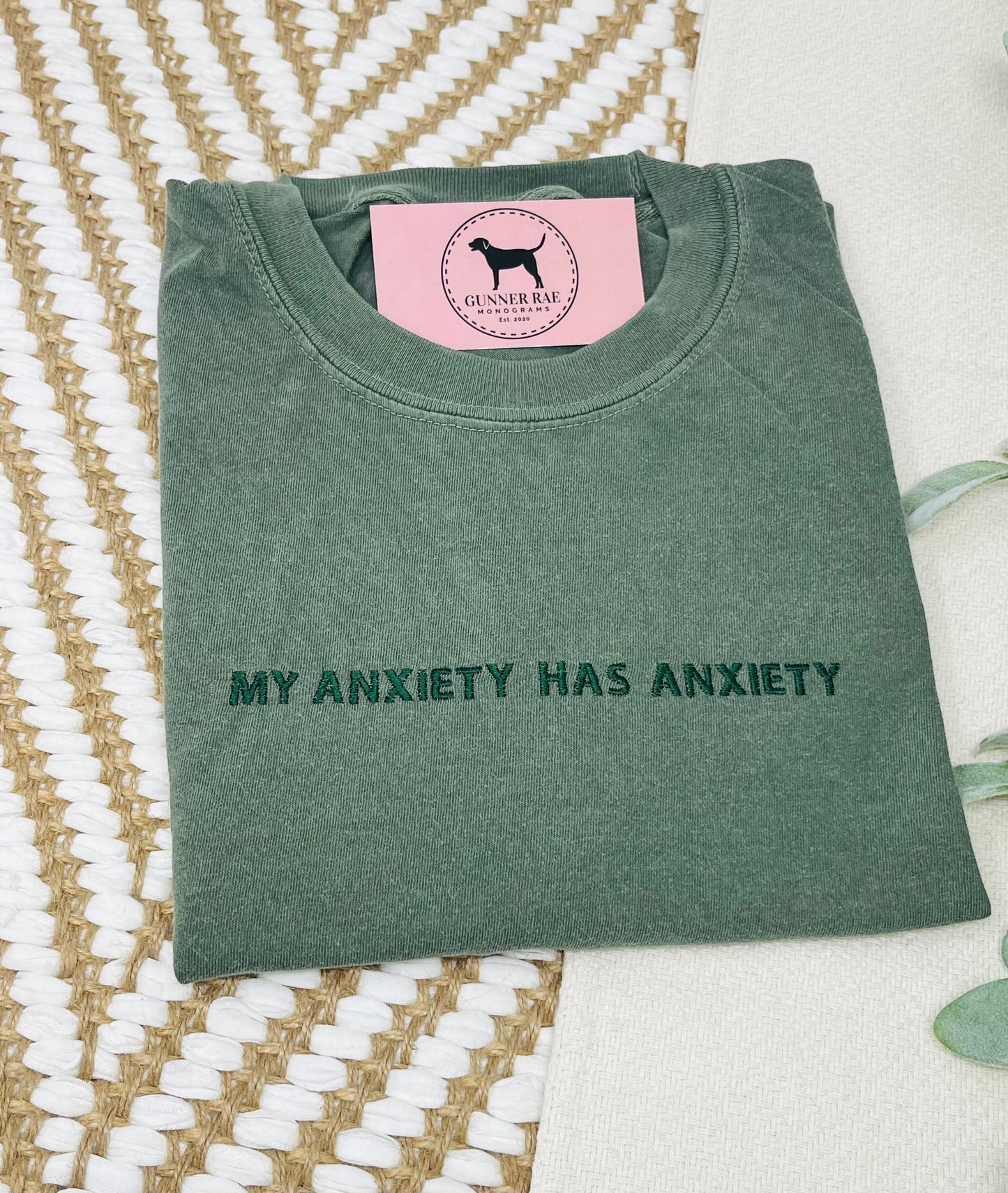 MY ANXIETY HAS ANXIETY Custom Embroidered T-shirt or Sweatshirt