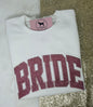 BRIDE ROSE PINK GLITTER Custom Applique Embroidered T-shirt or Sweatshirt