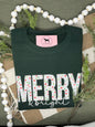 MERRY & BRIGHT APPLIQUE Embroidered T-shirt or Sweatshirt