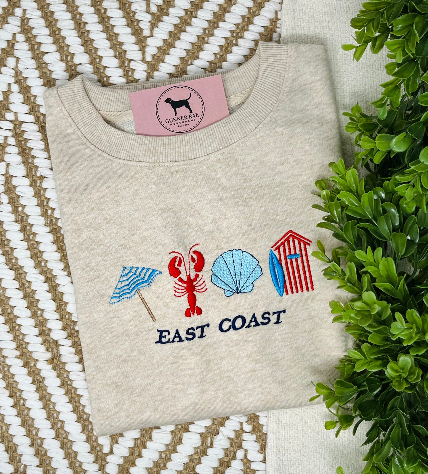 East Coast Embroidered T-shirt or Sweatshirt