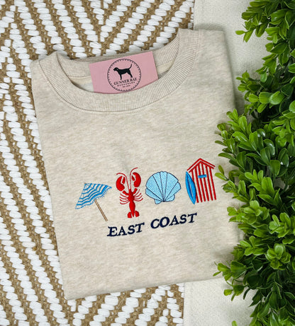East Coast Embroidered T-shirt or Sweatshirt