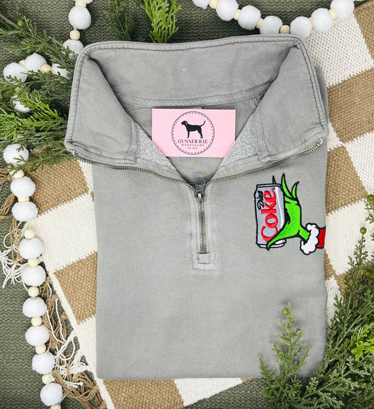GREEN MONSTER DIET SODA 1/4 ZIP Sweatshirt