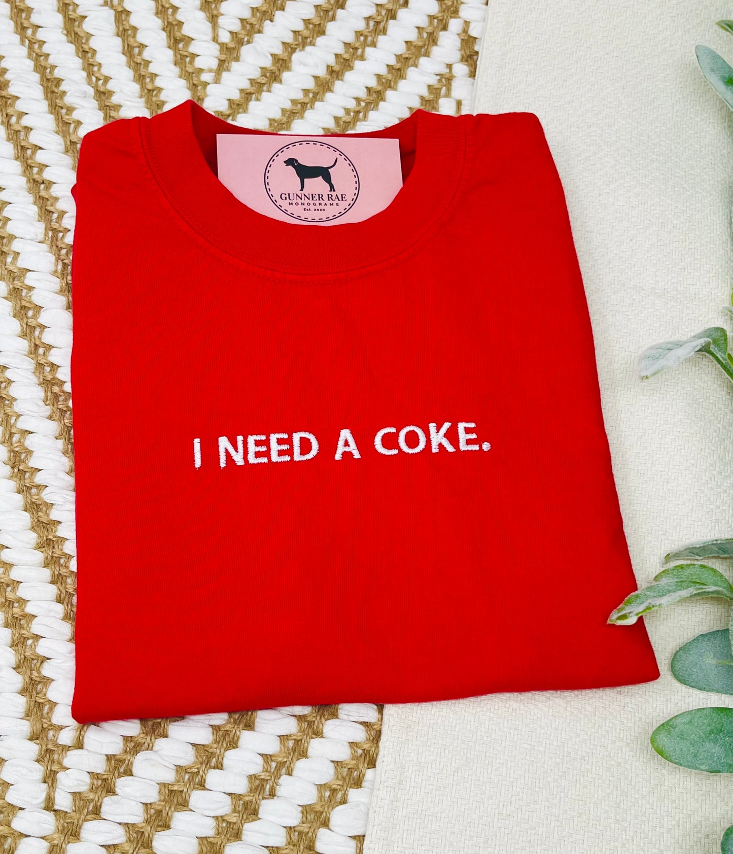 I NEED A SODA Custom Embroidered T-shirt or Sweatshirt