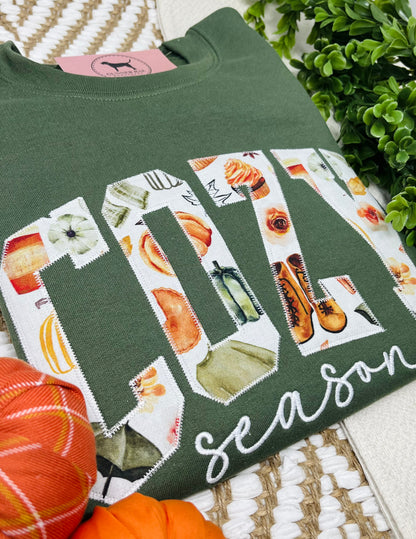 COZY SEASON Applique Embroidered T-shirt or Sweatshirt