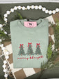 MERRY & BRIGHT TREE TRIO Embroidered T-shirt or Sweatshirt