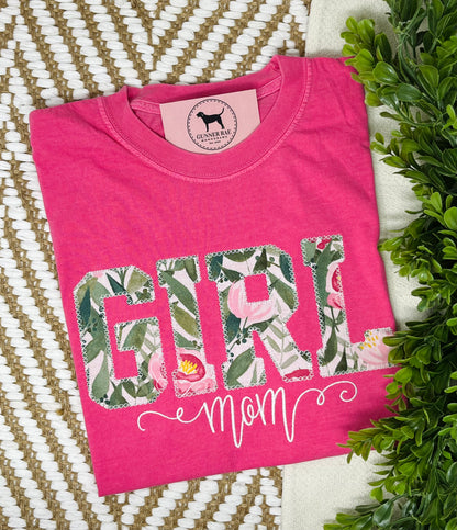 GIRL MOM Applique Embroidered T-shirt or Sweatshirt