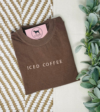 ICED COFFEE Custom Embroidered T-shirt or Sweatshirt