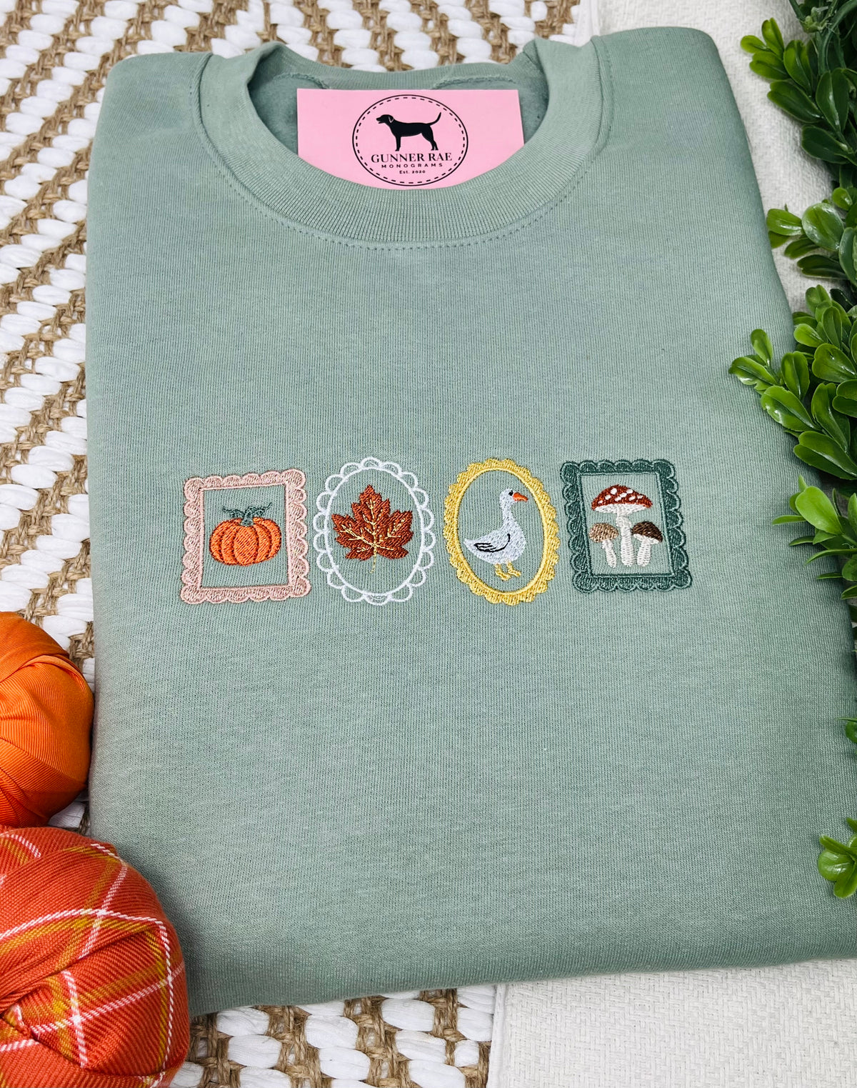 FALL STAMPS Embroidered T-shirt or Sweatshirt