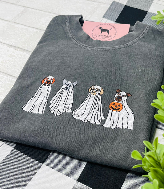 DOG GHOSTS Embroidered T-shirt or Sweatshirt