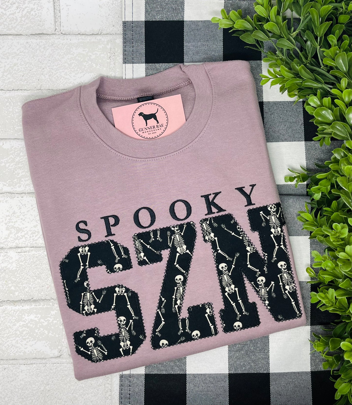 SPOOKY SZN Applique Embroidered T-shirt or Sweatshirt