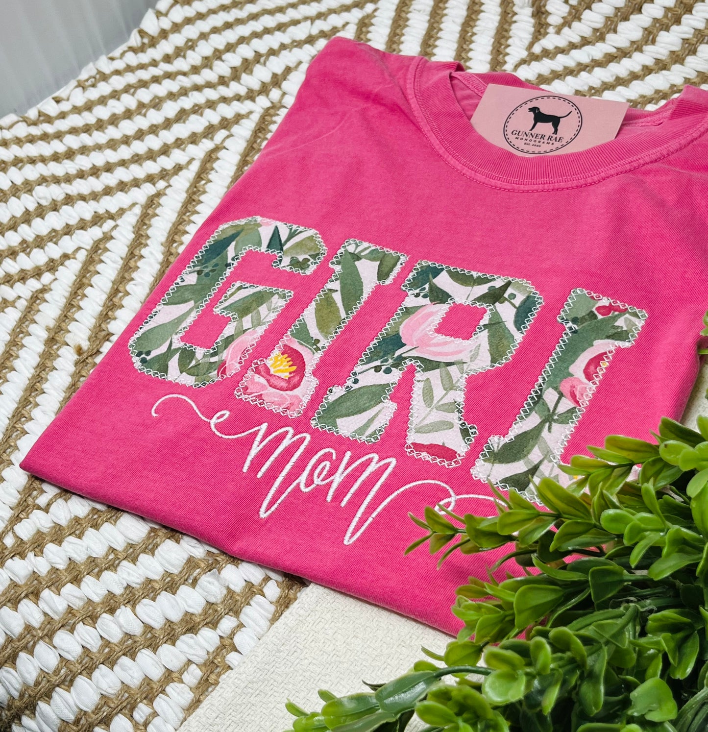 GIRL MOM Applique Embroidered T-shirt or Sweatshirt