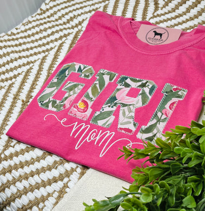 GIRL MOM Applique Embroidered T-shirt or Sweatshirt