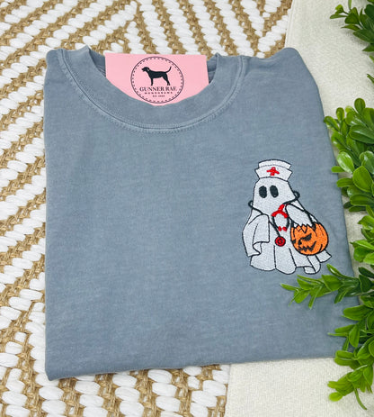 NURSE GHOST Embroidered T-shirt or Sweatshirt