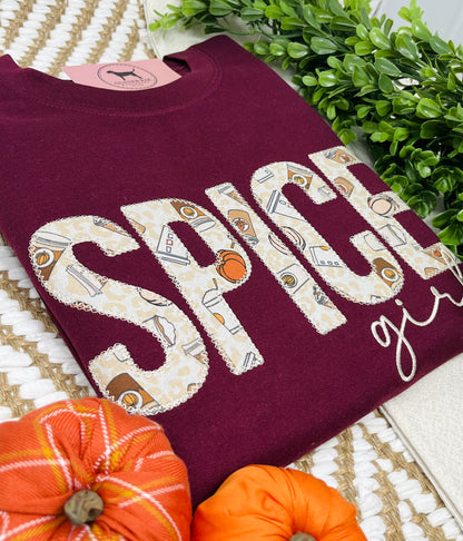 SPICE GIRL Applique Embroidered T-shirt or Sweatshirt